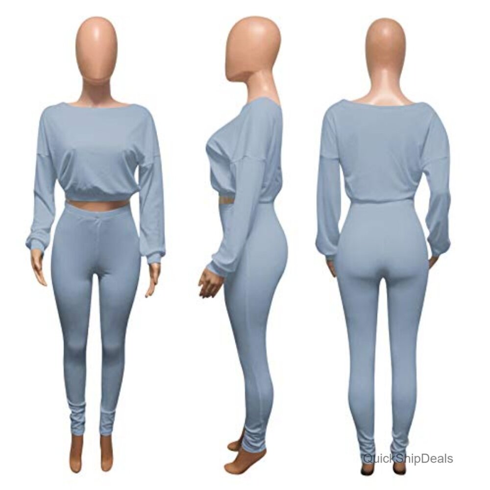 Ribbed Polyester Two-Piece Tracksuit Set Long Sle… - image 3